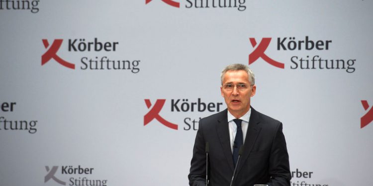 NATO Secretary General Jens Stoltenberg delivers a keynote speech at the Korber Global Leaders Dialogue on ''NATO at 70 - the Bedrock of European and Transatlantic Security''